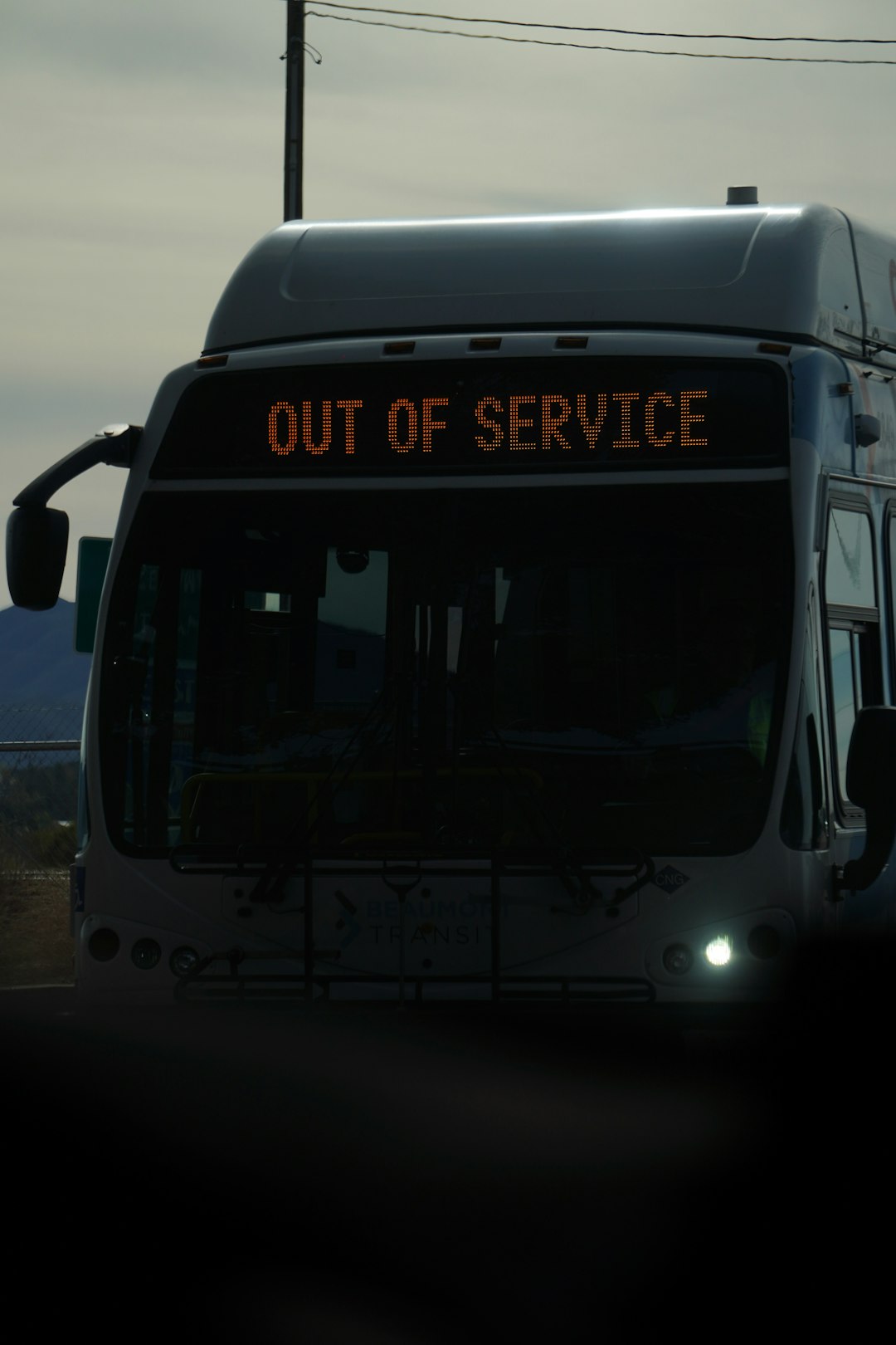 a bus displays out of service on its sign service outage technical support system recovery