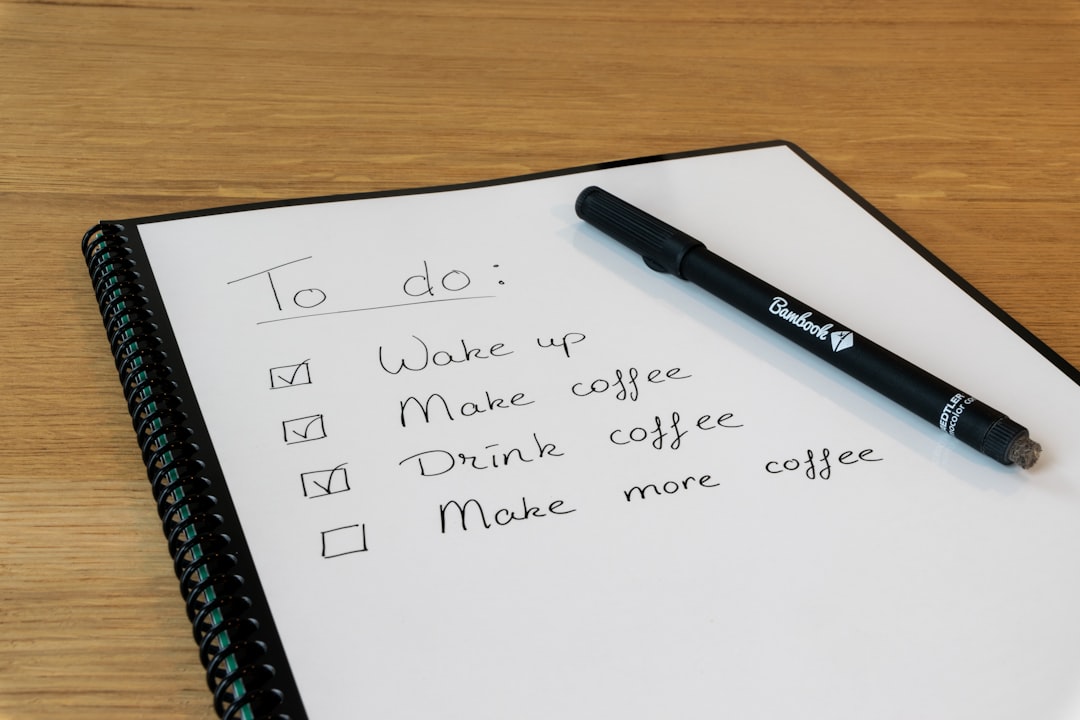 a notepad with a pen on top of it today checklist simple planning morning routine
