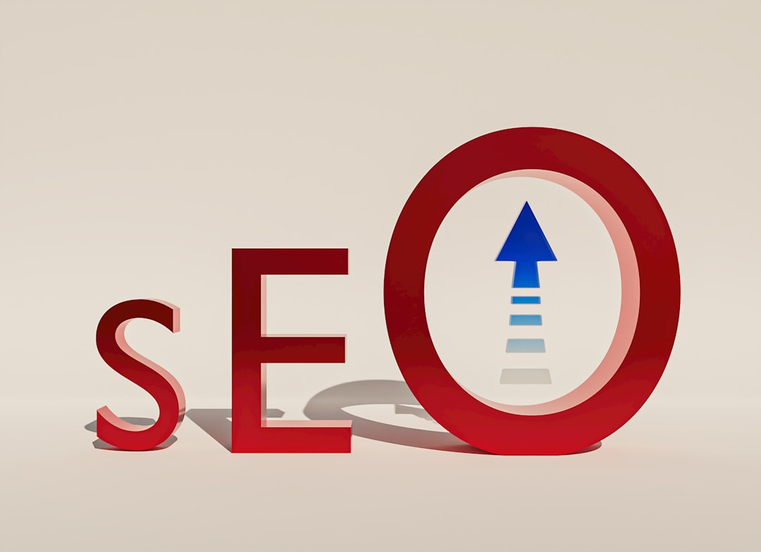 a red sign with a blue arrow pointing to the word search duplicate content website pages seo problems