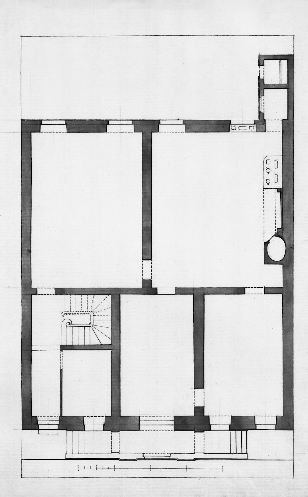 architectural floor plan of a building with rooms and stairs construction takeoff floor plan material calculation