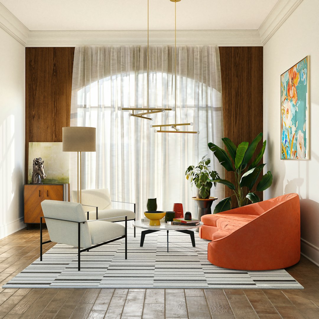 living room with white curtains interior floor visualization living room design wood flooring