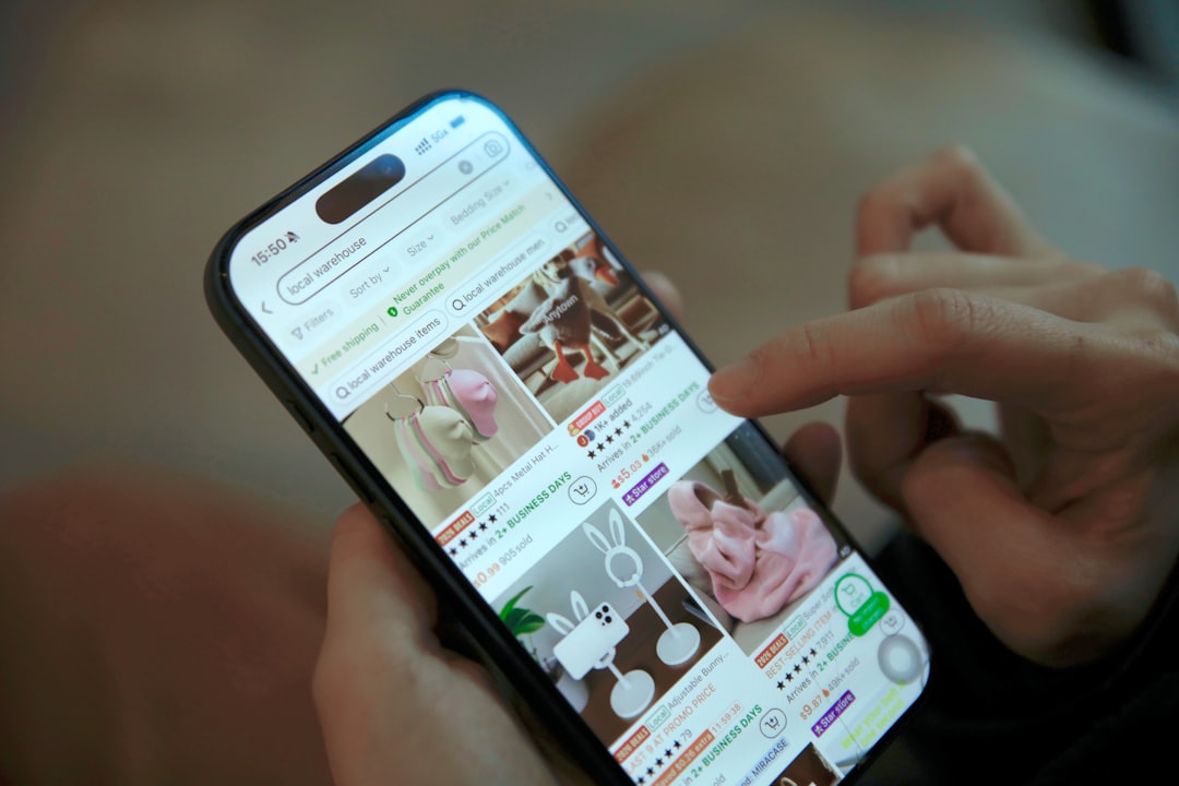person scrolling through online shopping on phone online store analytics mobile commerce 1