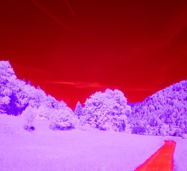 IR Light Explained: How Infrared Lighting Works for Cameras and Sensors 6 purple snowy landscape under a red sky with orange foreground infrared spectrum visible light camera sensor