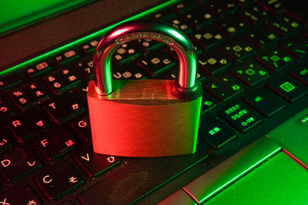 red padlock on black computer keyboard cybersecurity dashboard login protection encrypted data business user