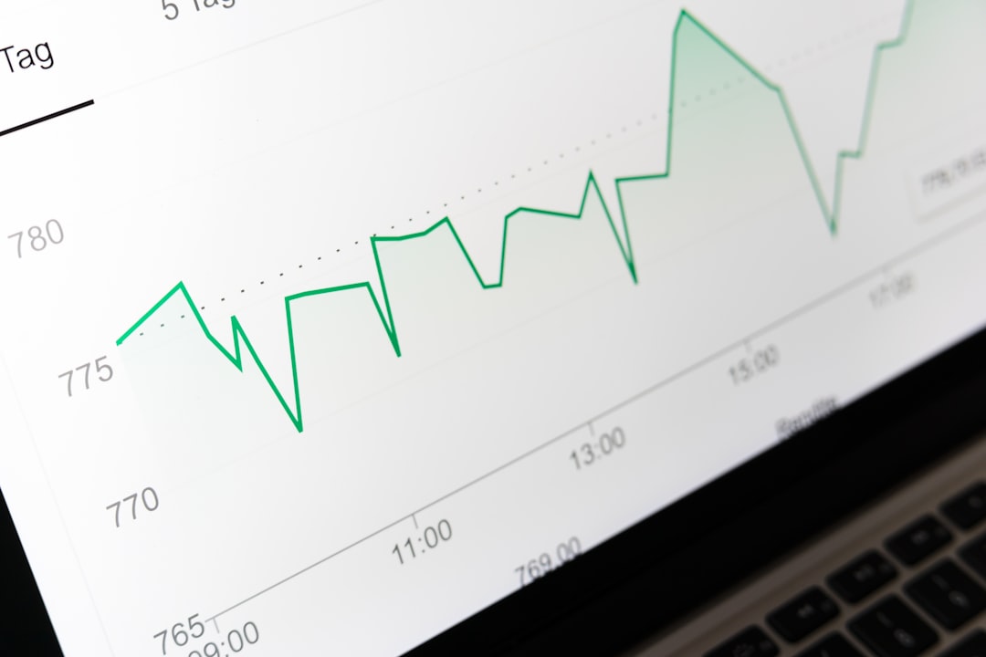 stock market chart displayed on laptop screen core web vitals report website audit performance chart 1
