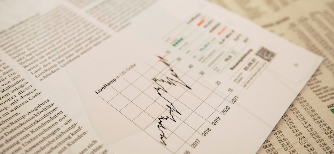 financial newspaper with stock chart legal analytics charts case reports