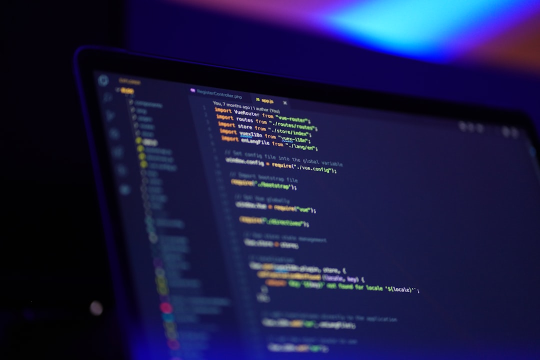 laptop screen displaying colorful code software developers automation workflow code pipeline