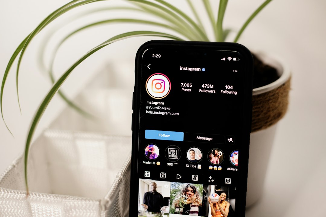 a cell phone sitting on top of a table next to a potted plant instagram analytics follower growth chart social media metrics