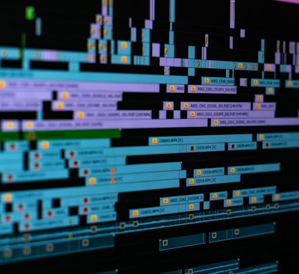 80/180: Understanding the 80/180 Concept, Its Potential Applications, and How Context Determines Its Meaning in Video or Digital Media 8 a digital video editing timeline with blue and purple clips on a black background color grading screen video editor creative project