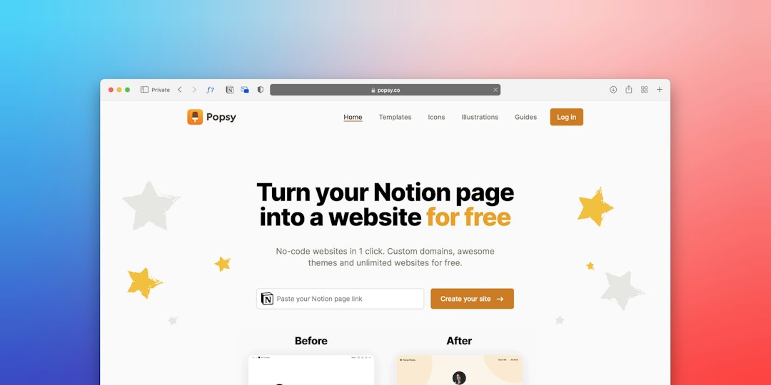 a website page with a star theme website animation scroll effect modern landing page