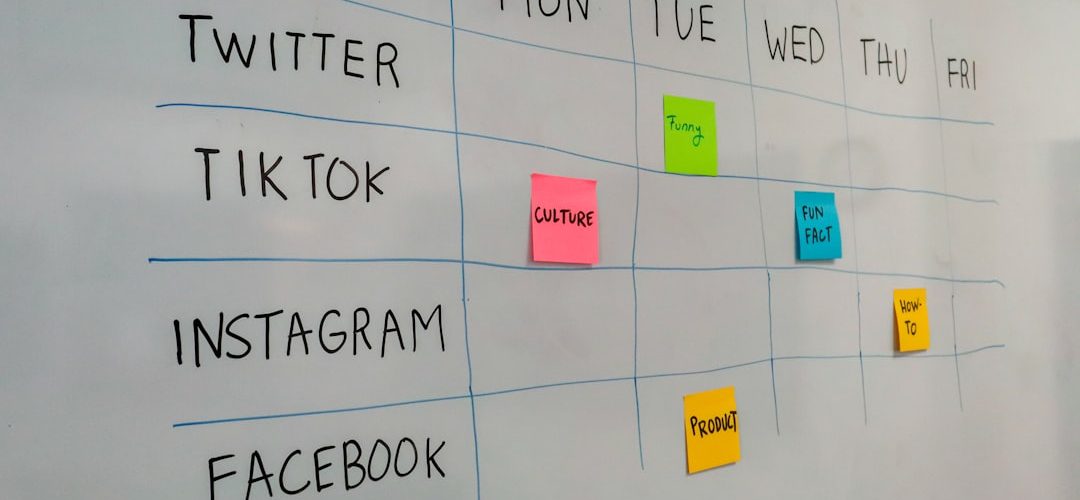 a white board with post it notes on it instagram dashboard creator planning social media calendar