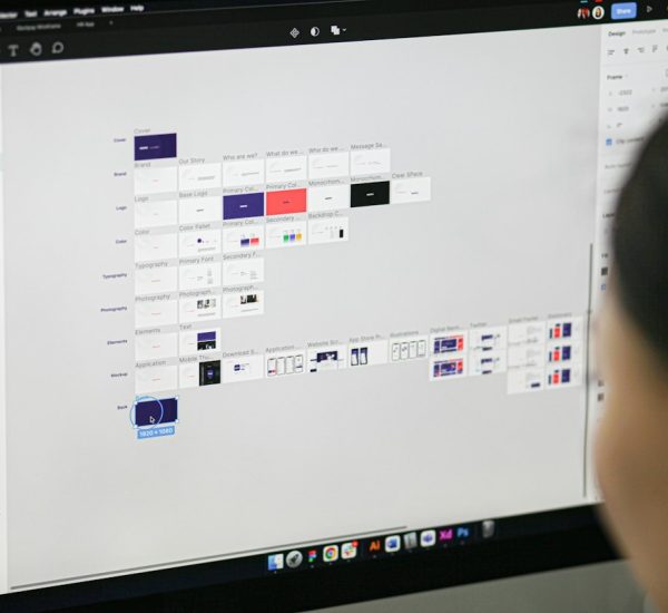Old Google Logo vs New Google Logo: Comparing Brand Identity Changes With Figma, Penpot, and Adobe Illustrator 8 a woman is looking at a computer screen figma design board mobile prototype ui components