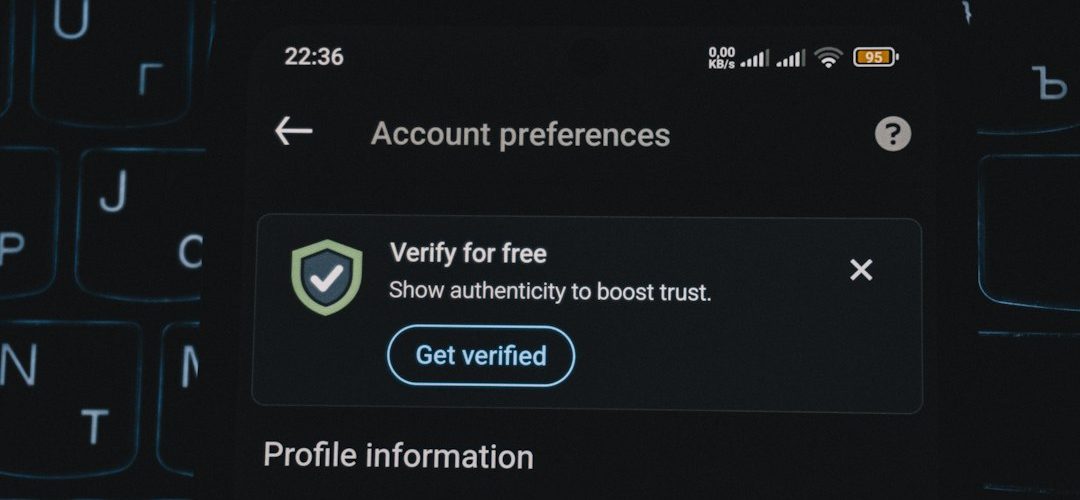 account preferences screen with verification prompt security dashboard access policies team devices