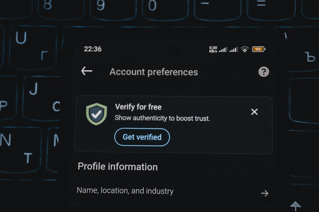 account preferences screen with verification prompt security dashboard login alerts access tokens