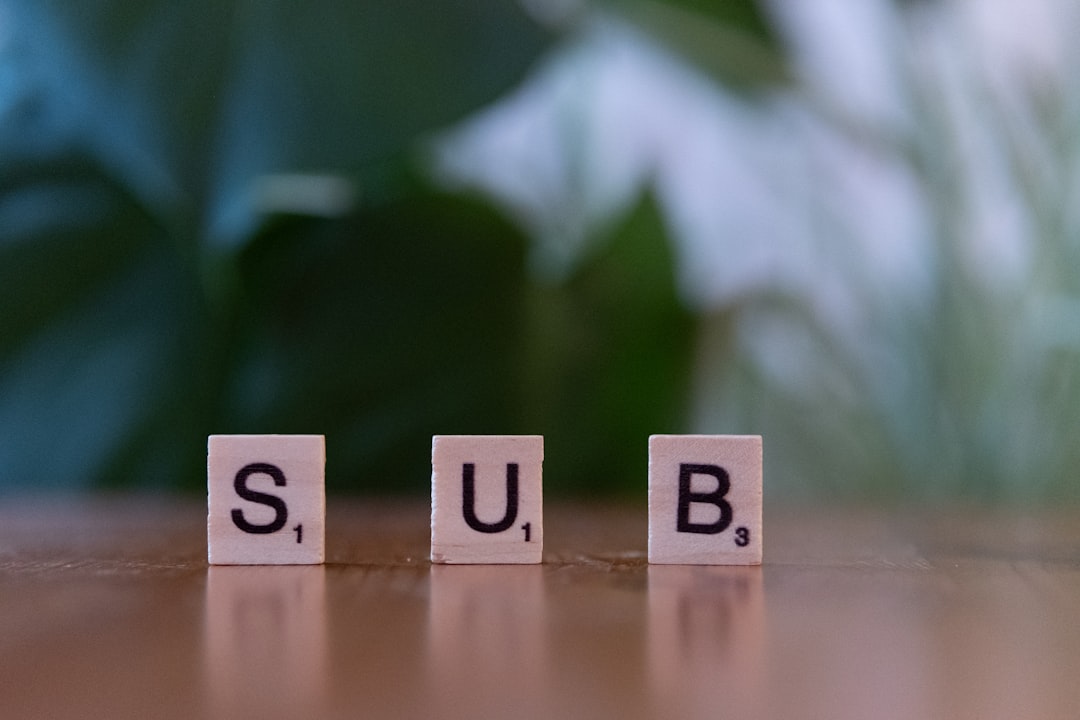 cubes spelling sub on a table with a plant in the background subscriber segments audience groups email strategy simple chart