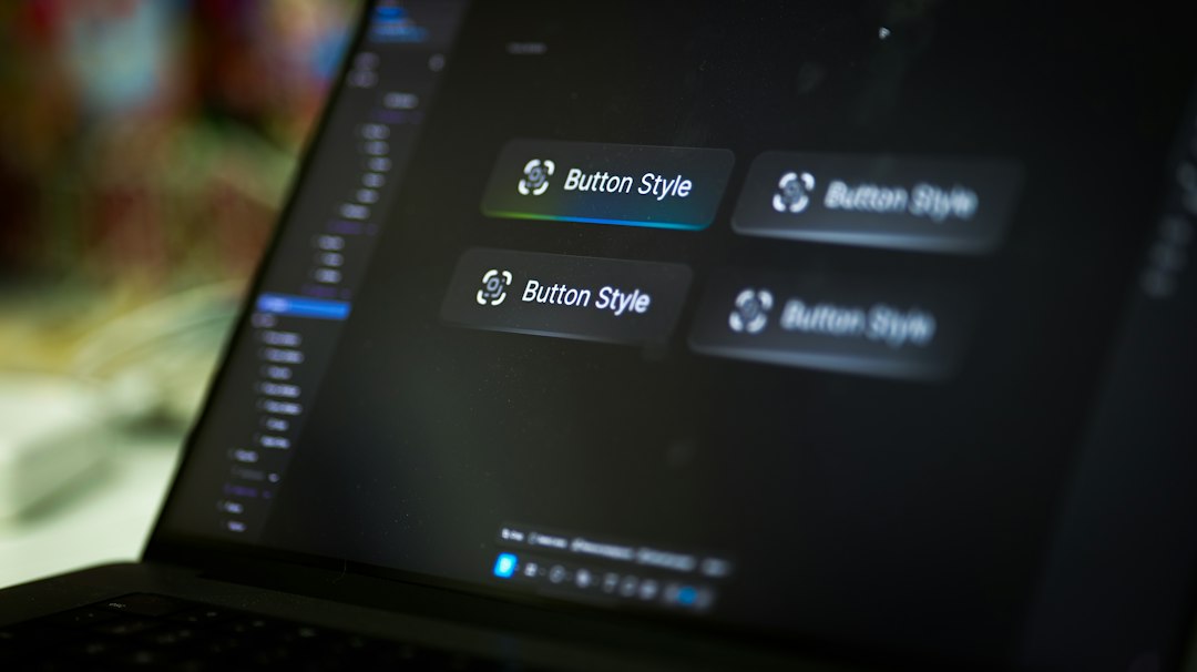 laptop screen displays four button style options ui design comparison ai prompt figma screens