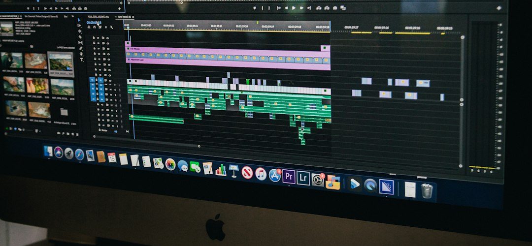 silver imac turned on beginner video timeline editing workspace simple interface