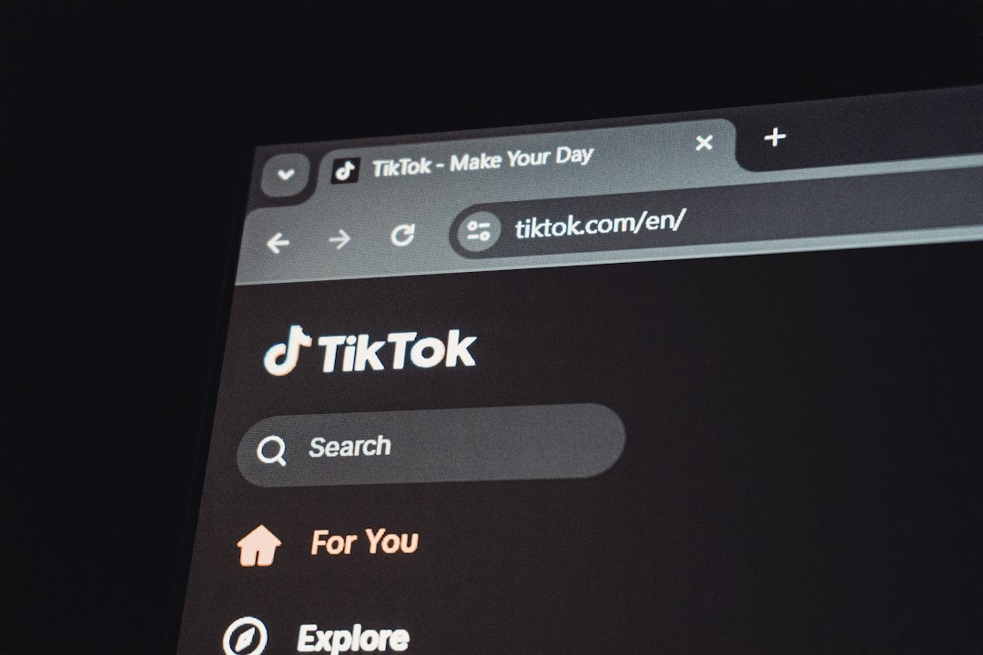 tiktok website displayed on a computer screen digital footprint search bar public records