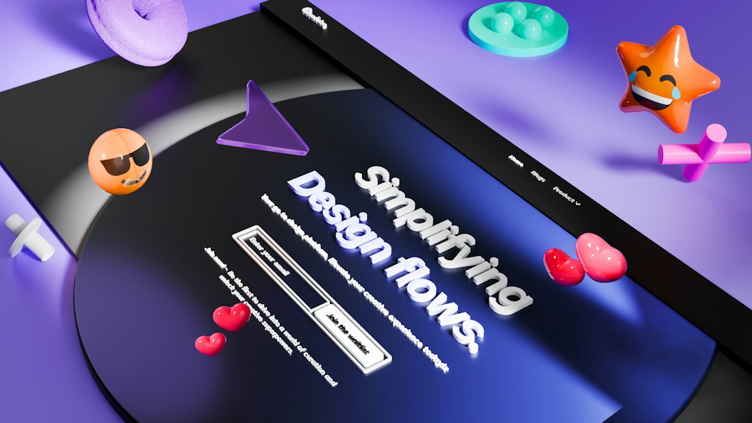 3d abstract shapes and emojis on purple background interactive websites colorful browser games satisfying design