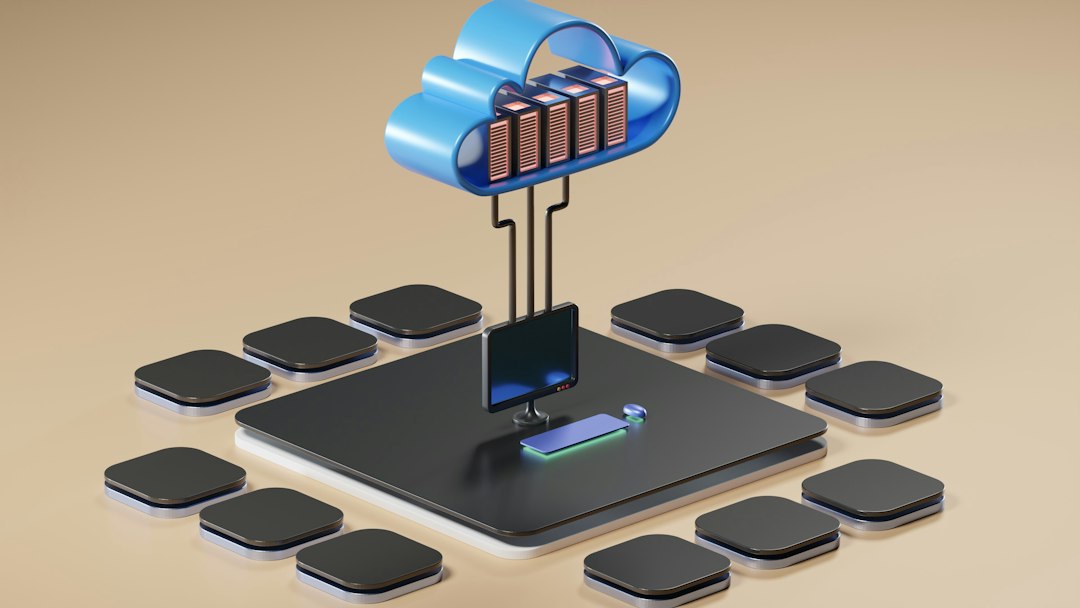 3d render of cloud computing concept global cdn cloud hosting deployment pipeline